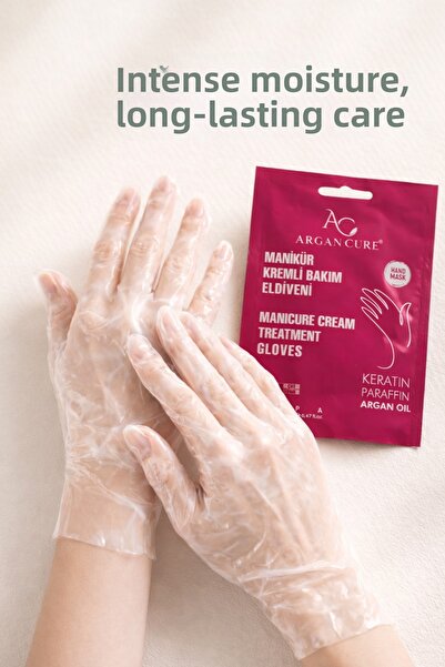 Argan Cure قفازات العناية بالبشرة المخصصة للمانيكير 12 قطعة - مرطب مكثف للعنا...