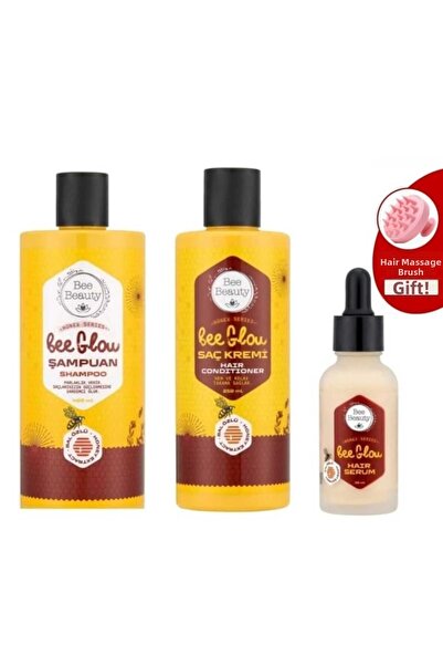 Bee Beauty شامبو سلسلة نوني من بي جلو 400 مل وبلسم 250 مل وسيروم 30 مل