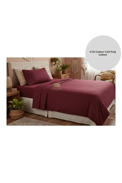 ayçiçek home Single Bedding Set 100/200 Non-Elastic Bed Sheet 140/210 Quilt S...