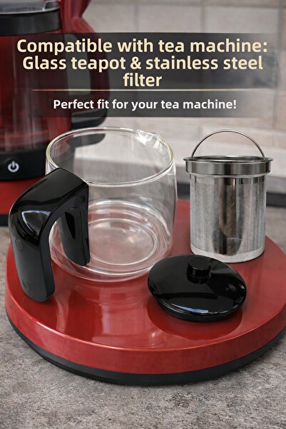 Fakir Shaye Compatible Glass Teapot+Filter Black Teapot Black