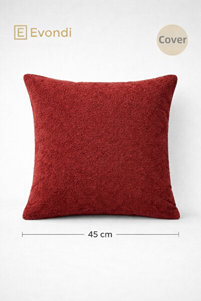 Evondi 45×45 Burgundy Throw Pillow Cover – Soft Textured Wipeable Fabric (1 P...