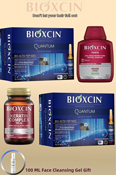 Bioxcin Anti-Hair Loss Set: Quantum Serum + Forte Shampoo + Keratin Complex +...
