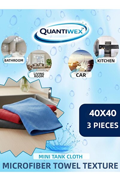 Quantiwex Mini Tank Cloth 40X40 3 Pieces – Microfiber Towel, Magic Cleaning, ...