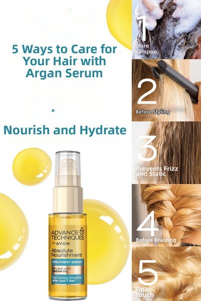 AVON Ser nutritiv pentru păr cu ulei de argan 30 ml. Set triplu