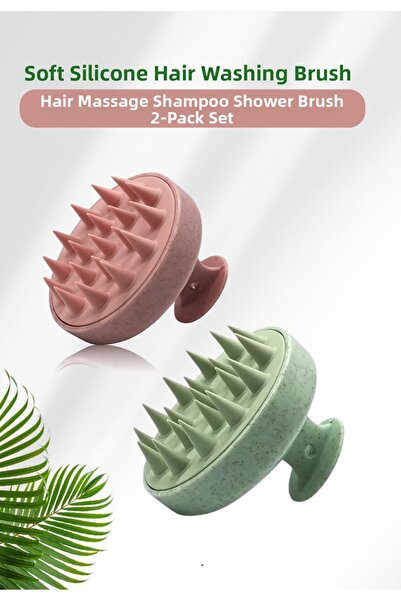 Lotravia Set de 2 perii de spălat păr din silicon moale / perie de duș pentru...