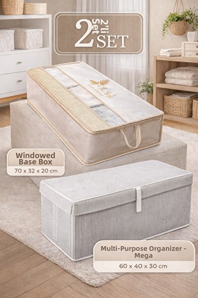 PONÇİK BEBEK Under-The-Window Storage Box and Multi-Purpose Mega Size Box Lar...