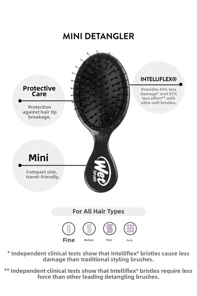Wet Brush Mini Detangler Detangling Hair Brush Black
