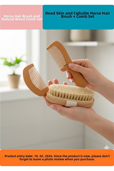 Hızlı Çeyiz Perie pentru celulită din păr de cal 100% natural și pieptene din...