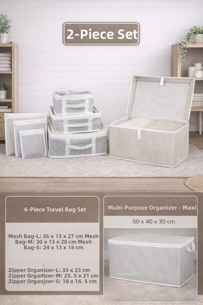 PONÇİK BEBEK Multi-Purpose Under-Bed Organizer Maxi Size Box Set of 6 Travel ...