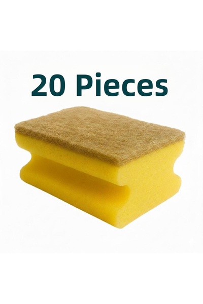 EverKlean 20 Pieces of Fiber Sisal Corrugated Dish Sponge with Special Textur...