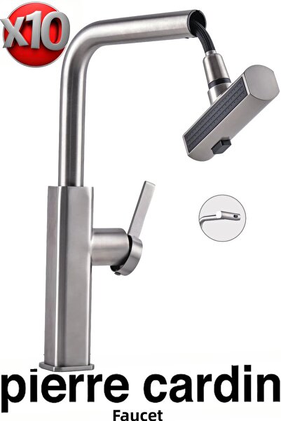 Pierre Cardin صنبور مطبخ حلزوني ذكي من إينوكس لوتس - صنبور مطبخ متين - (X10) ...