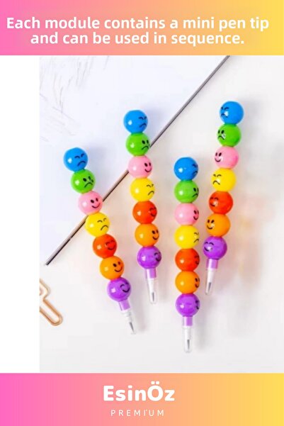 EsinÖz # Pencil Set Home School Stylish Colorful Egg-Layering Emoji Pencil Set