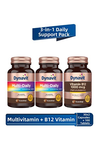 Dynavit Multidaily 30 Capsules X2 & Vitamin B12 1000 Mcg 100 Tablets - Daily ...
