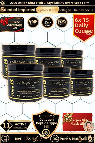 Dr.Sammy's كولاجين إمباكت بلس كور 15 - مجموعة أدفانتج المكونة من 6 قطع من مسح...