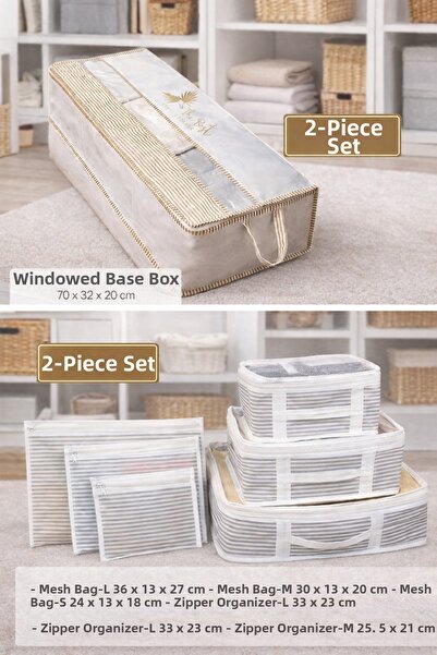 PONÇİK BEBEK Σετ οργάνωσης για κάτω από το κρεβάτι με παράθυρα και 6 βαλίτσες...