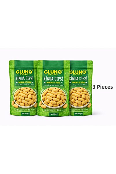 Gluno Glutensiz رقائق الكينوا بالثوم والبصل 35 جرام × 3 قطع