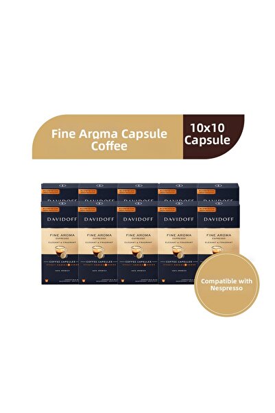 Davidoff Fine Aroma Espresso Capsule Coffee 10X10 Pieces - Nespesso Compatible