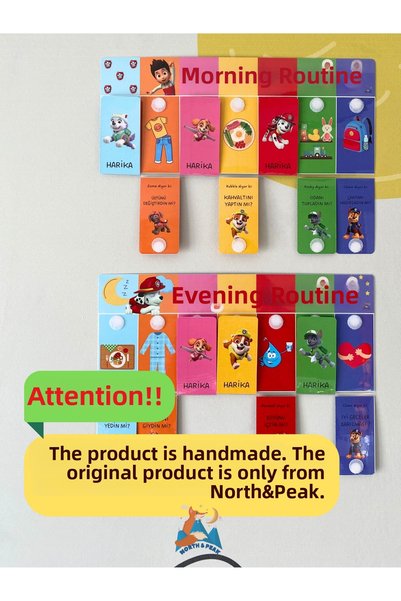 north&peak Morning and Evening Routine Chart (Velcro) (Paw Patrol Themed)