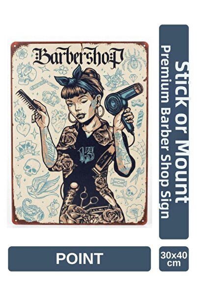 Point Tablou metalic lucios 30x40 cm pentru frizerie, salon de coafură PCTR-2001