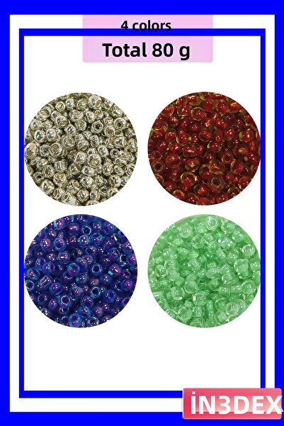 İN3DEX 3 mm Cast Glass Beads 4 Different Color Options 80 Grams