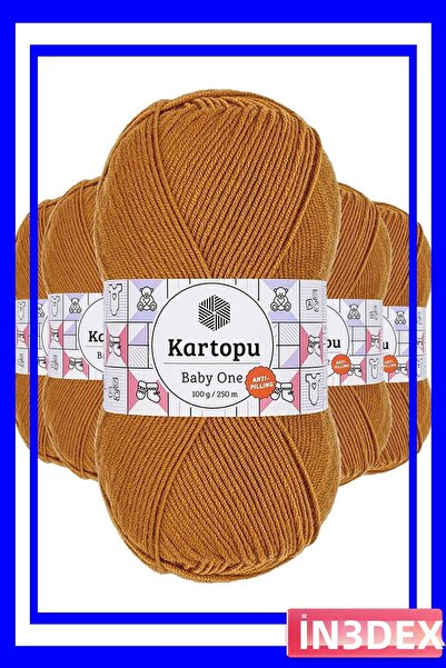 İN3DEX خيط صوف للحياكة اليدوية لا يسبب تكتلًا، 5 قطع، لون الخردل