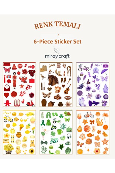 MirayDesign 6 coli de autocolante tematice colorate de 12*17 cm / Pentru albu...