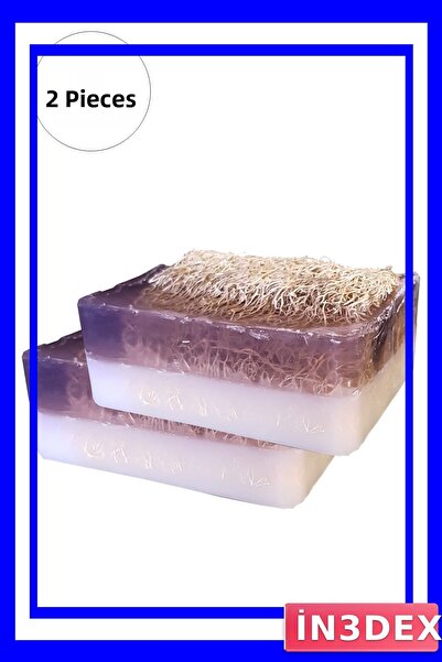 İN3DEX زوج من صابون ألياف القرع الطبيعي برائحة اللافندر