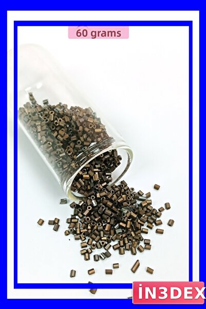 İN3DEX Matte Brown Glass Beads 2mm 60 Grams Hobby Material