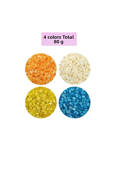 Royaleks Mărgele de sticlă tăiate 2 mm - 4 culori - Total 80 de grame