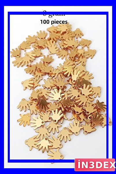 İN3DEX مجموعة خرز بليكسي ذهبية اللون مكونة من 100 قطعة من مواد الأعمال اليدوية