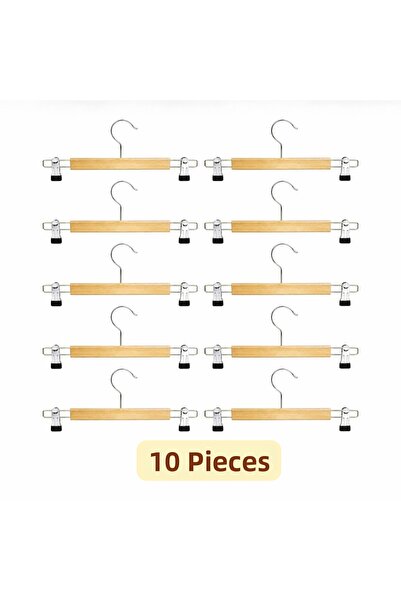 X depo 10 bucăți de umerașe din lemn cu cârlig pentru fuste, umerașe pentru h...