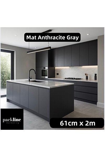 Packline Marketing Matte Anthracite Gray Adhesive Foil Kitchen Cabinet and Fu...