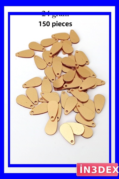 İN3DEX رقائق بلاستيكية معدنية بلون ذهبي 150 قطعة