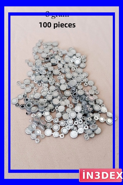 İN3DEX رقائق بلاستيكية معدنية بلون فضي 100 قطعة