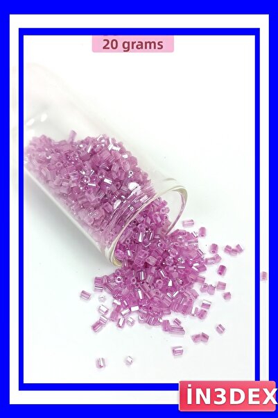 İN3DEX خرز زجاجي شفاف بلون أرجواني 2 مم 20 جرام