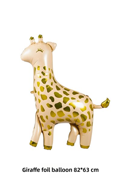 Bunloon Safari Giraffe Shaped Foil Balloon 82×63 cm Gold Detailed Party Decor...