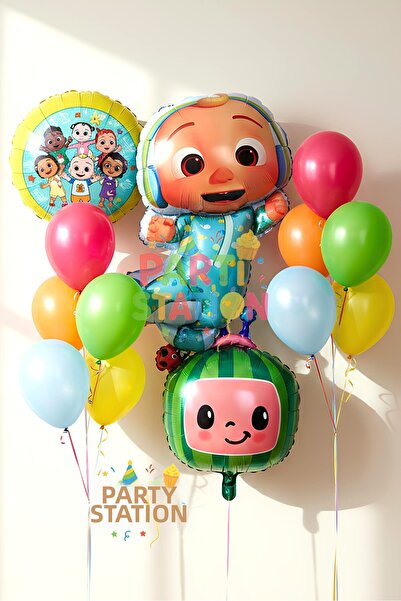 Parti Station Cocomelon Themed Birthday Balloon Set 13 Pieces