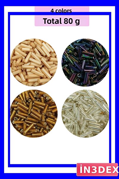İN3DEX خرز قطع الأنابيب بطول 10 مم وقطر 2 مم، 4 خيارات ألوان