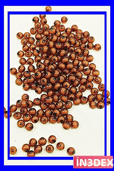 İN3DEX خرز دائري 8 مم 50 جرام بني مادة للهوايات