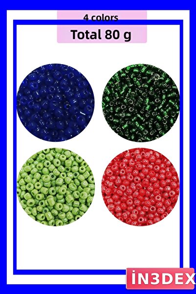 İN3DEX Colorful Glass Sand Beads Set 2mm 80g