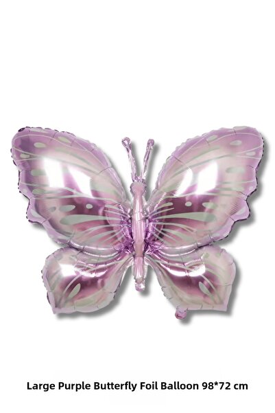 Bunloon Large Purple Butterfly Foil Balloon 98X72 cm Shiny Party Ornament Bir...