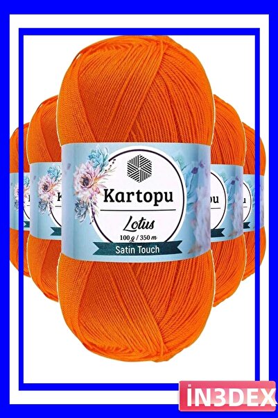 İN3DEX Orange Colored 5-Piece Knitting Yarn Set for Making Bikinis and Blouses