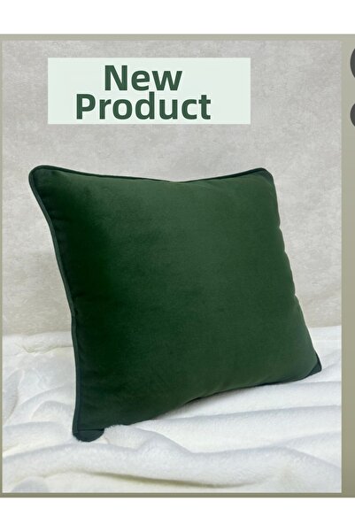 Rüyam Dark Green Ribbed Velvet Decorative Throw Pillow Cover
