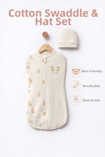 Melekpare قماط أطفال بسحاب مصنوع من القطن بنسبة 100% لحديثي الولادة