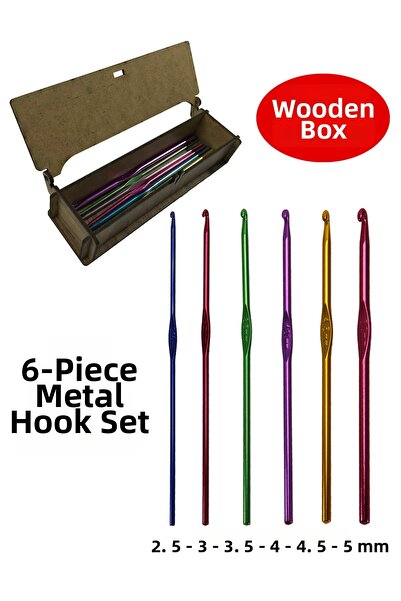 Deevine Craft Metal Handle Crochet Set Wool Knitting Crochet Set 2.5-3-3.5-4-...