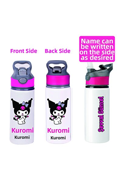 DKDZ SHOP Printed Metal Water Bottle with Straw 650ml