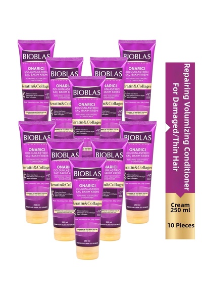 Bioblas Anti-Hair Loss Care Cream 250ml Collagen&Keratin 10-Pack