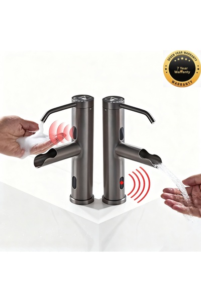 OEM صنبور حوض الحمام مع مستشعر + موزع الصابون السائل 2 في 1 حديث وفاخر 2026 م...