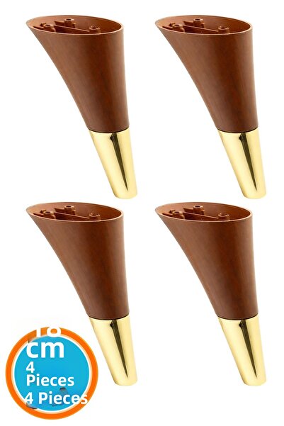 NZB Furniture Sofa Tv Unit Console Seat Leg Wooden Patterned Walnut Gold Colo...