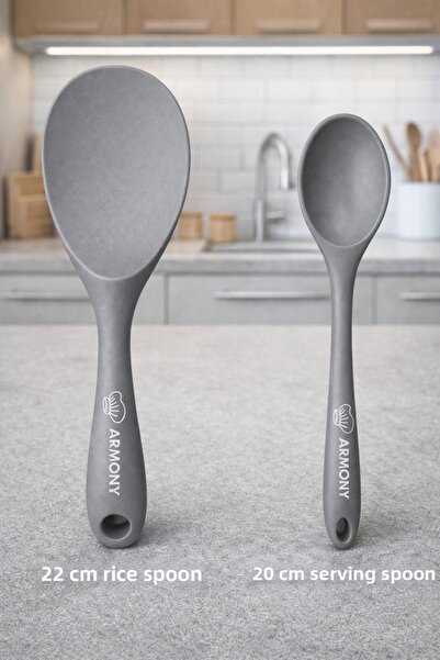 Hilamingo Home 2-Piece Silicone Kitchen Utensil Set; 1 Piece of Rice Spoon, 1...